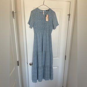 NWT Light Blue Floral Midi Dress